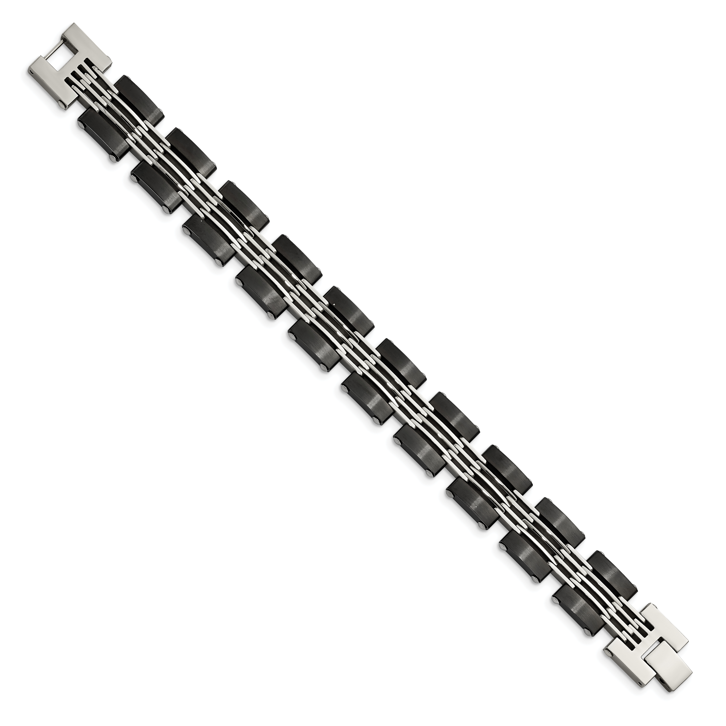 Black IP-Plated Link Bracelet in Stainless Steel