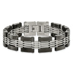 Black IP-Plated Link Bracelet in Stainless Steel