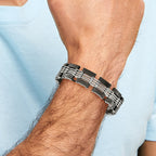 Black IP-Plated Link Bracelet in Stainless Steel