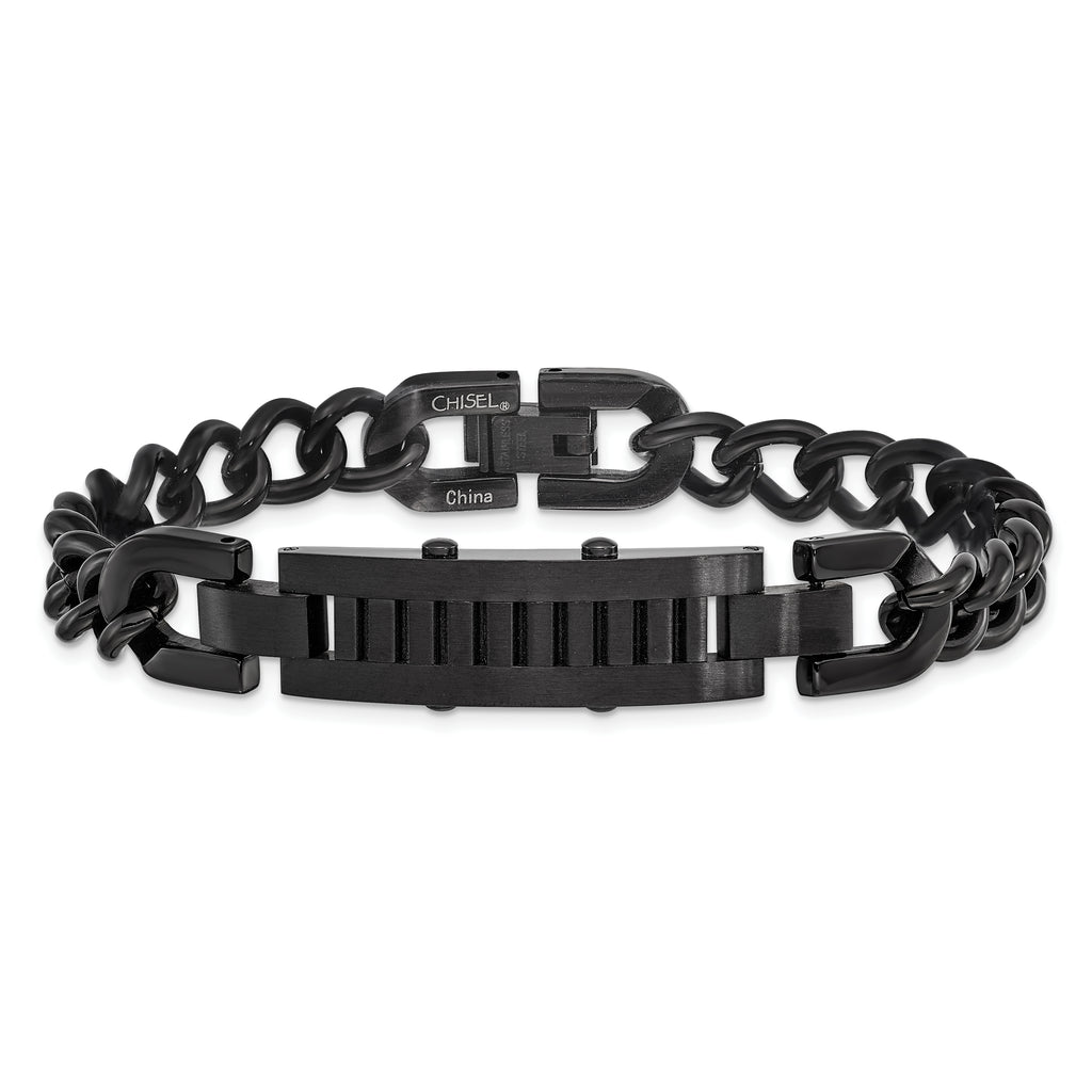 Brushed & Polished Bracelet in Black IP-Plated Stainless Steel