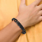 Brushed & Polished Bracelet in Black IP-Plated Stainless Steel