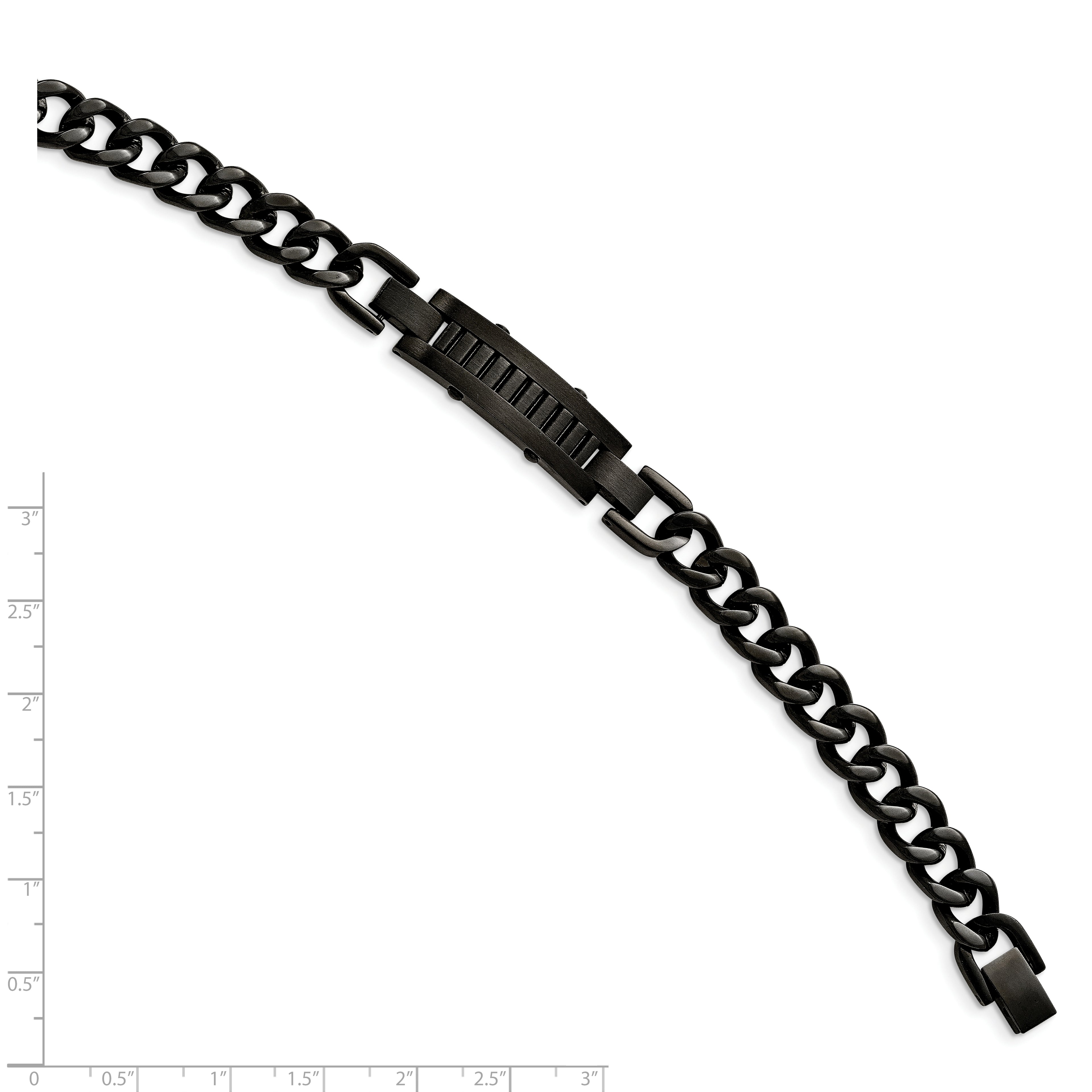 Brushed & Polished Bracelet in Black IP-Plated Stainless Steel