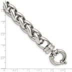 Polished Fancy Link Bracelet in Stainless Steel