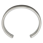 Chisel Stainless Steel Polished with Enameled Koa Wood Inlay Cuff Bangle