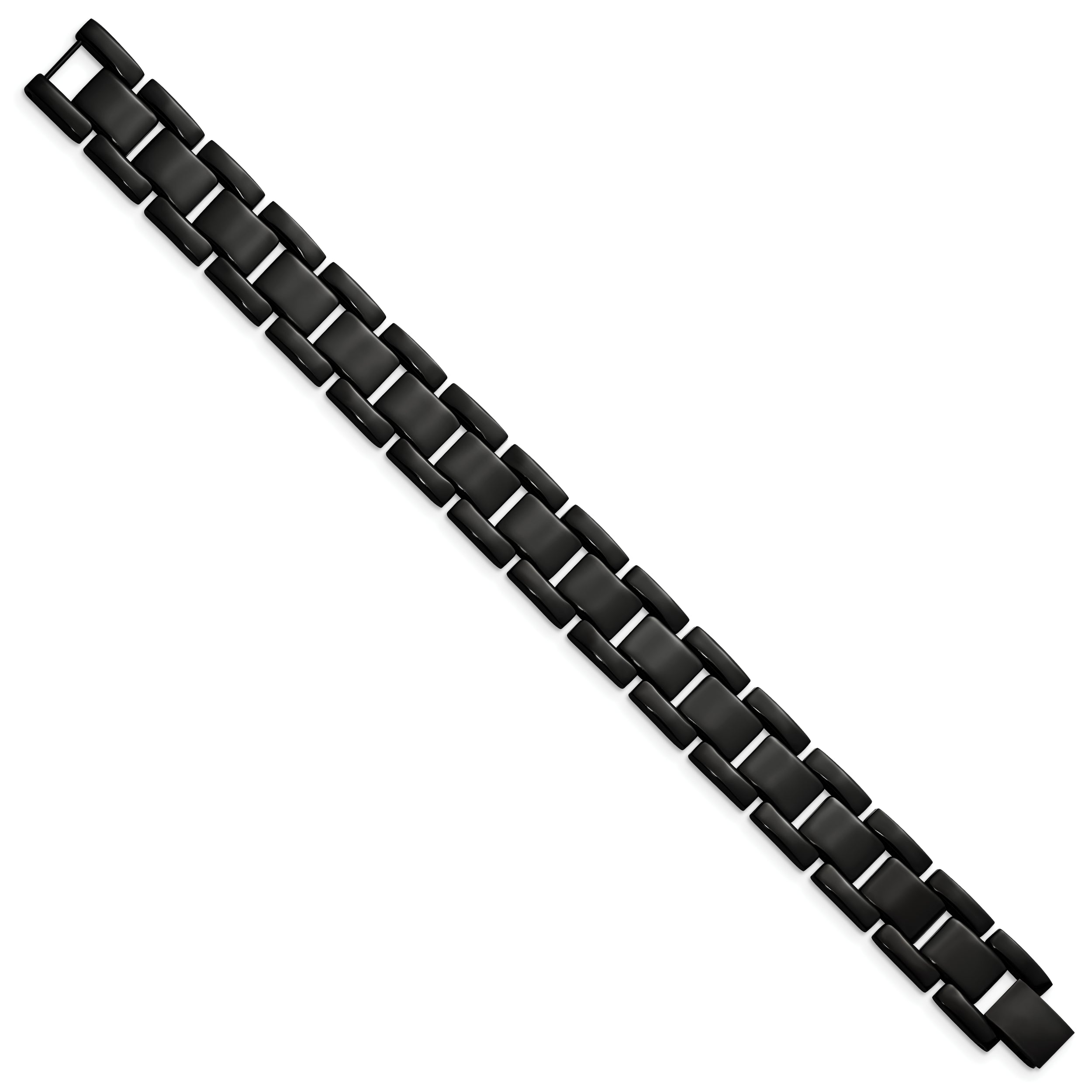 Chisel Stainless Steel Polished Black IP-plated 8.25 inch Link Bracelet