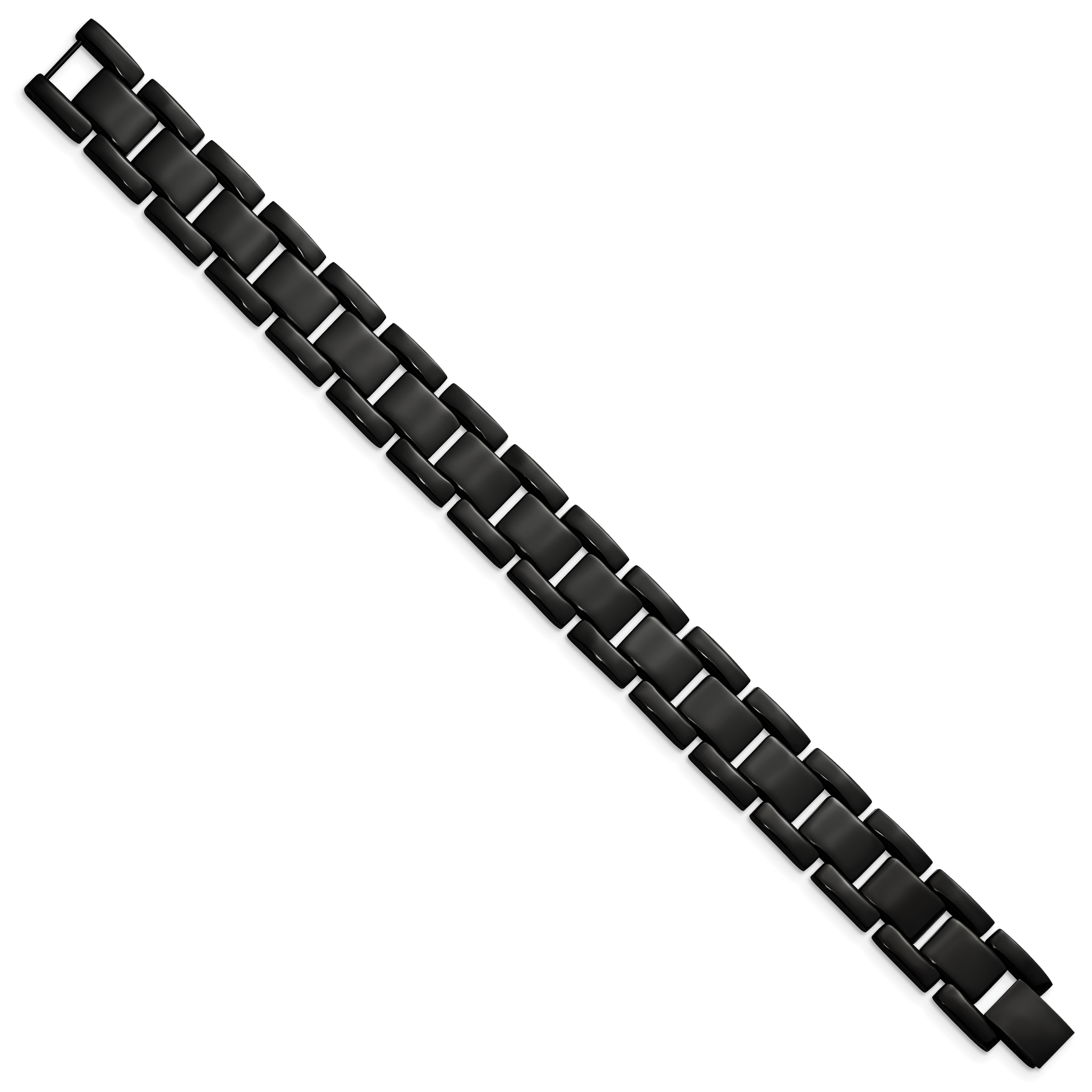 Chisel Stainless Steel Polished Black IP-plated 8.25 inch Link Bracelet