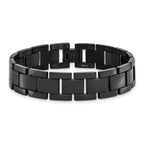 Chisel Stainless Steel Polished Black IP-plated 8.25 inch Link Bracelet