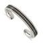 Stainless Steel Polished Black Carbon Fiber Inlay Crosses Bangle