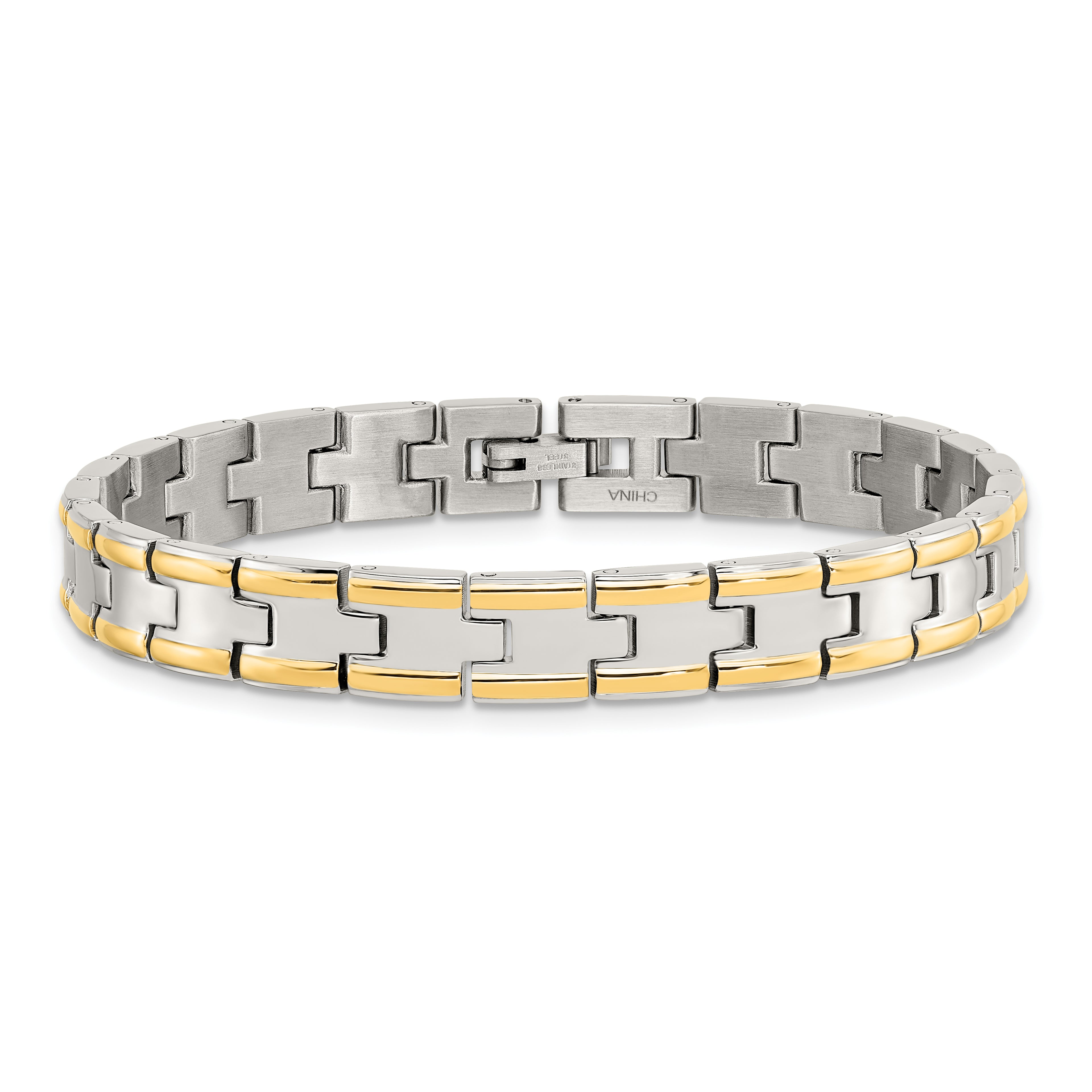Yellow IP-Plated Link Bracelet in Stainless Steel