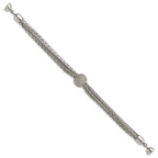 Multistrand Laser-Cut Bead Bracelet in Stainless Steel