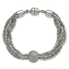 Multistrand Laser-Cut Bead Bracelet in Stainless Steel