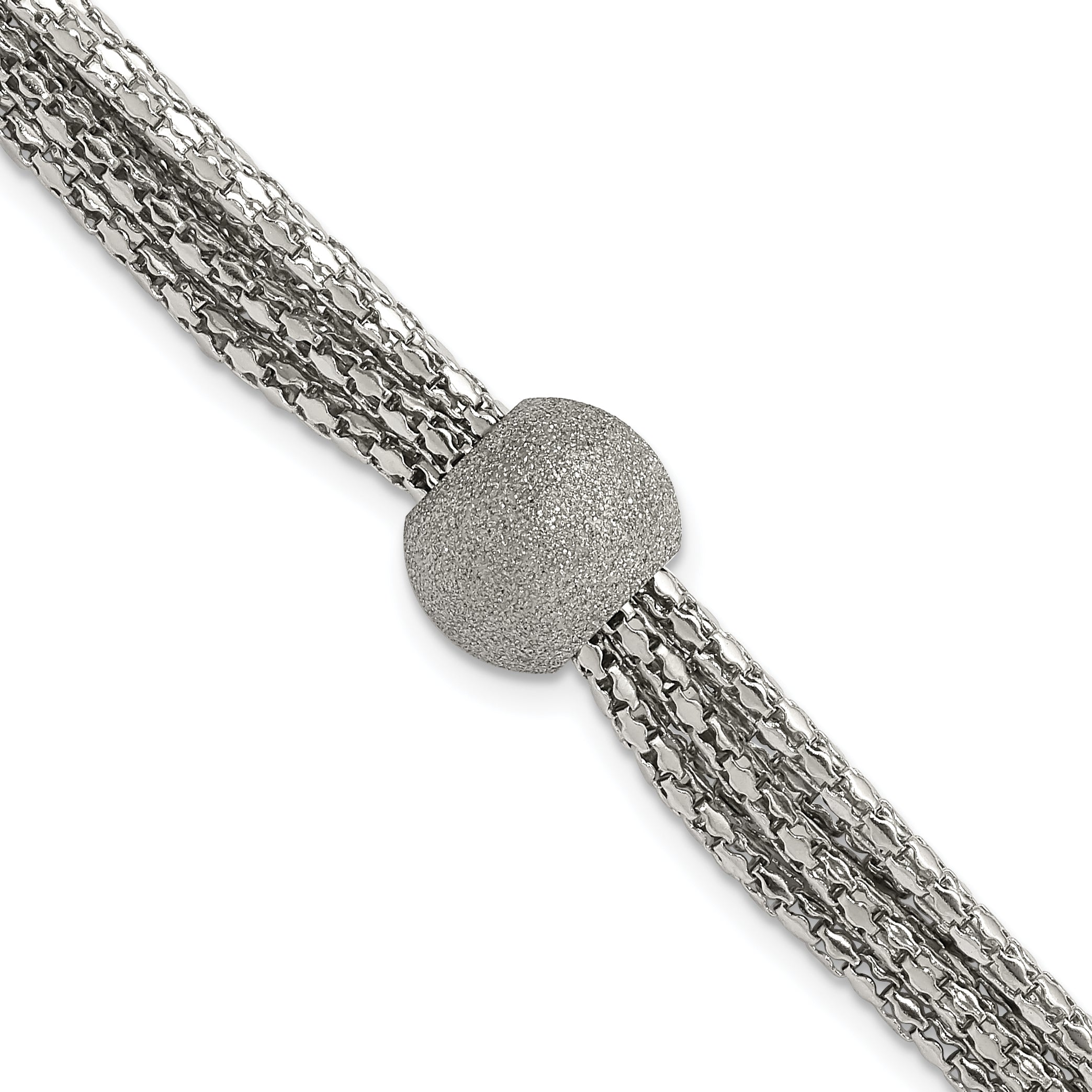 Stainless Steel Polished Multistrand Laser Cut Bead Bracelet Main image