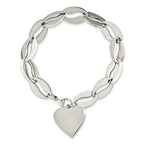 Polished Heart Bracelet in Stainless Steel