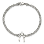 Stainless Steel Polished 2-Strand Wishbone Bracelet