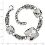 Stainless Steel Polished Hollow Squares 7.25in w/2in ext. Bracelet