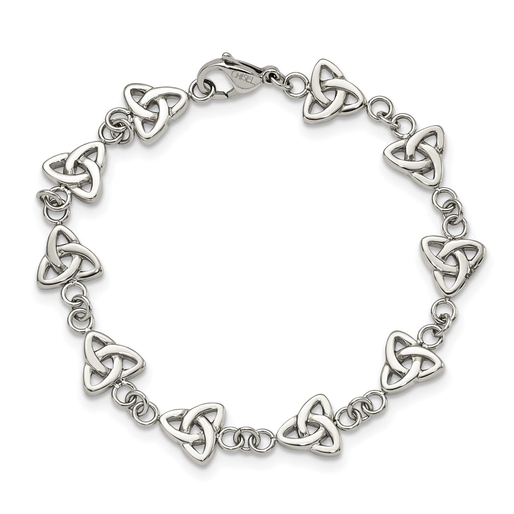 Trinity Knot Link Bracelet in Stainless Steel