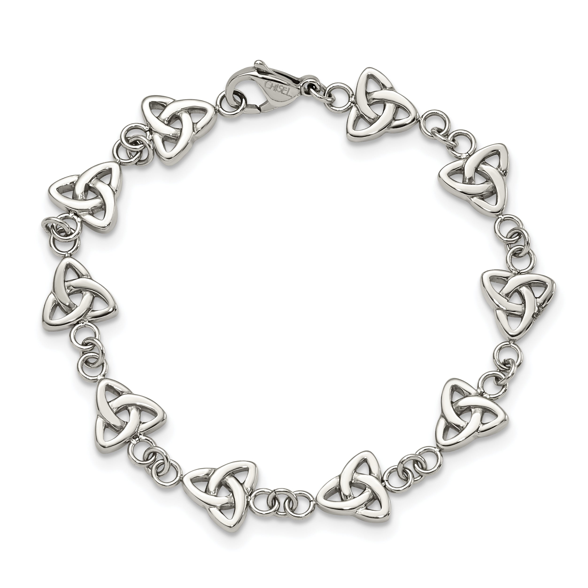 Trinity Knot Link Bracelet in Stainless Steel