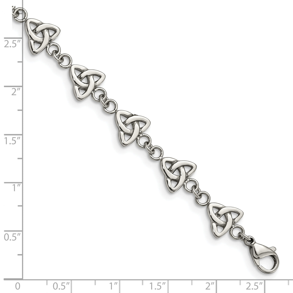 Trinity Knot Link Bracelet in Stainless Steel