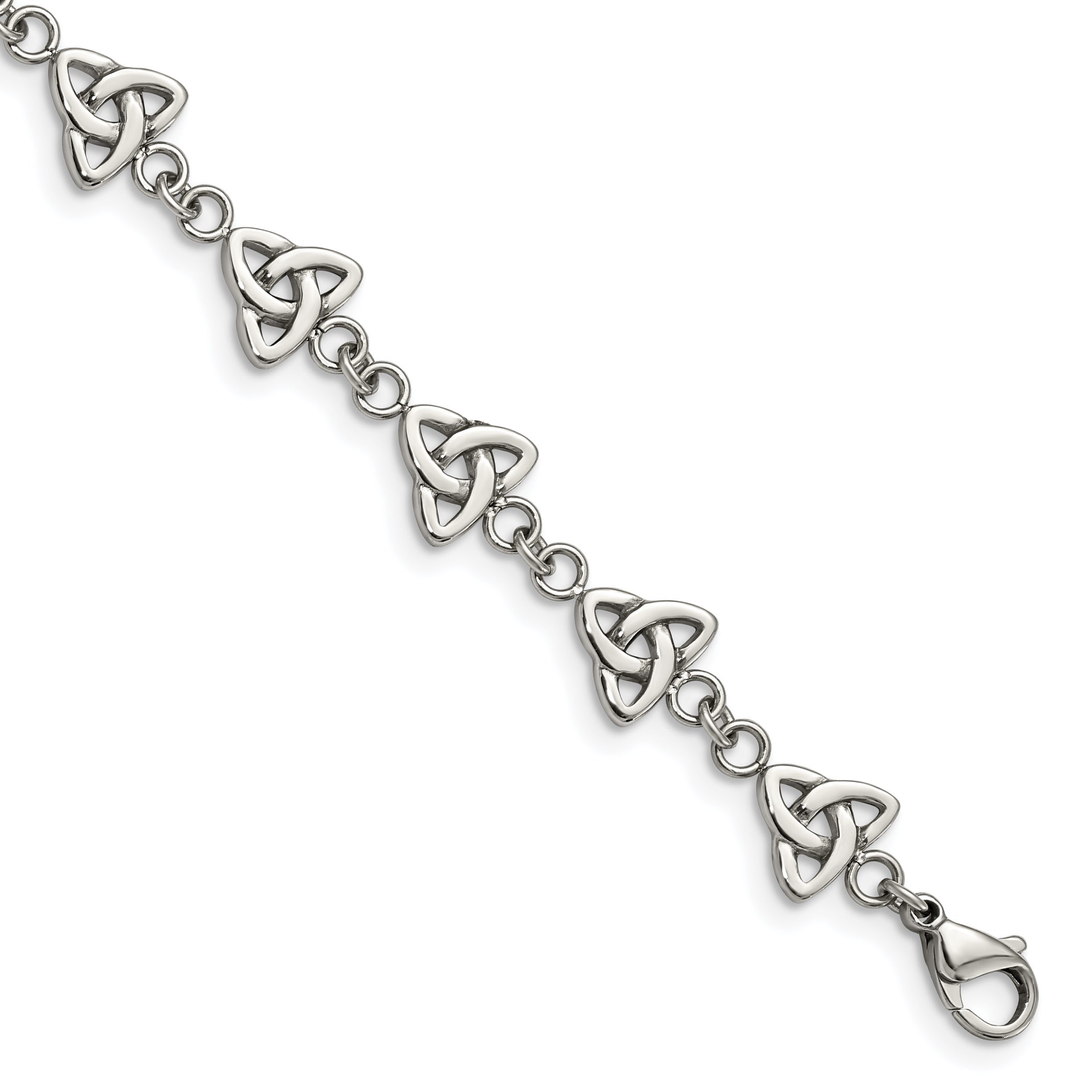 Chisel Stainless Steel Polished 7 inch Trinity Knot Link Bracelet Main image