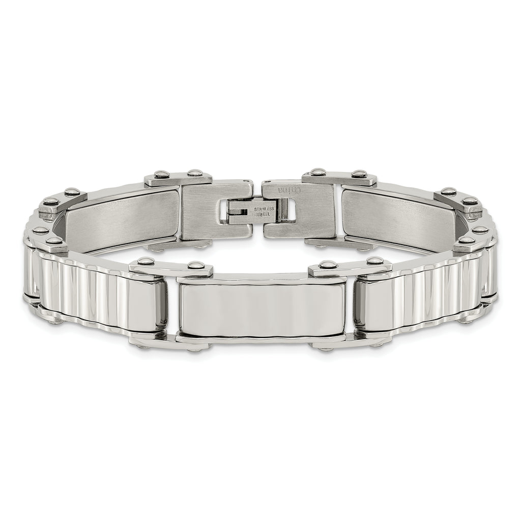 Polished & Brushed Bracelet in Stainless Steel
