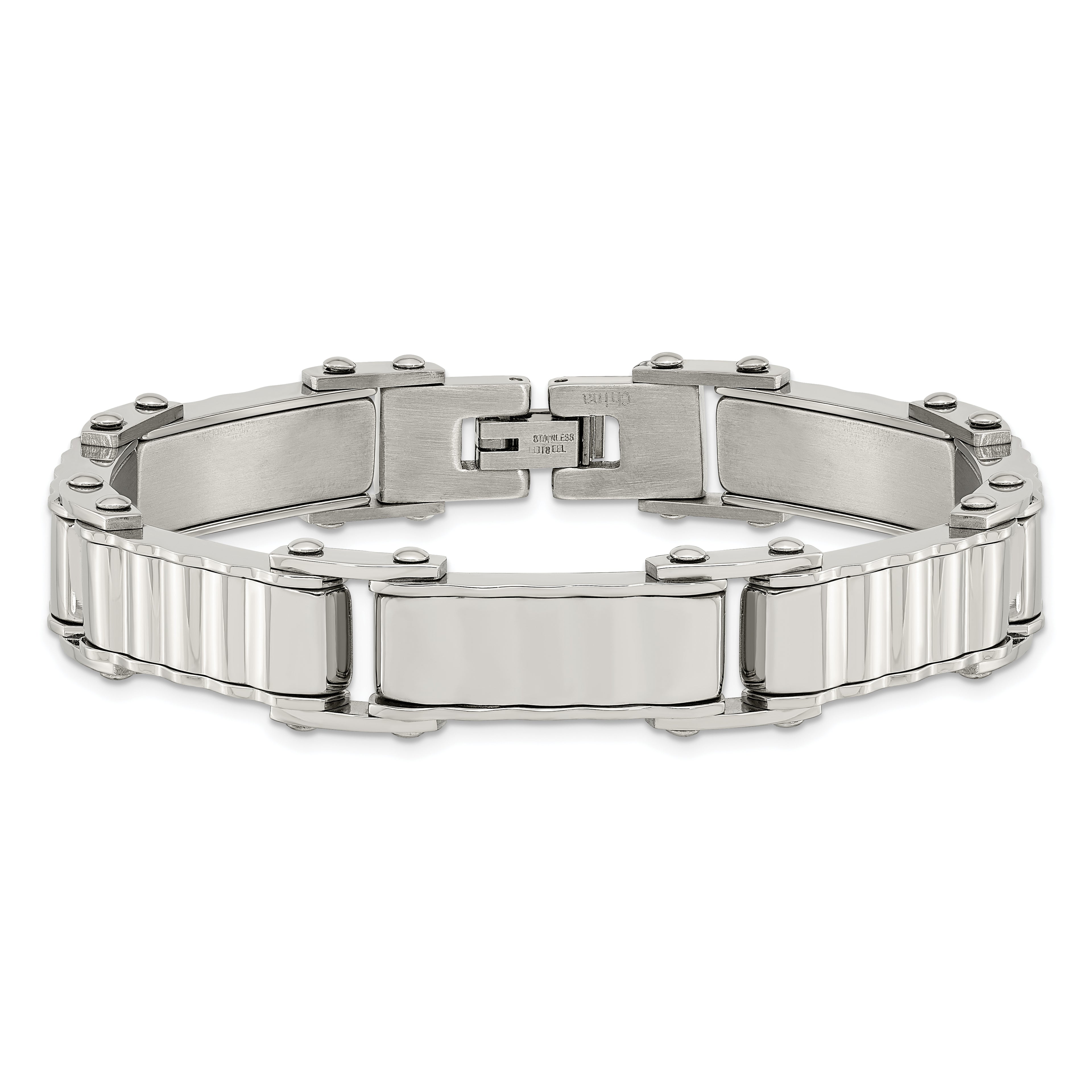 Polished & Brushed Bracelet in Stainless Steel