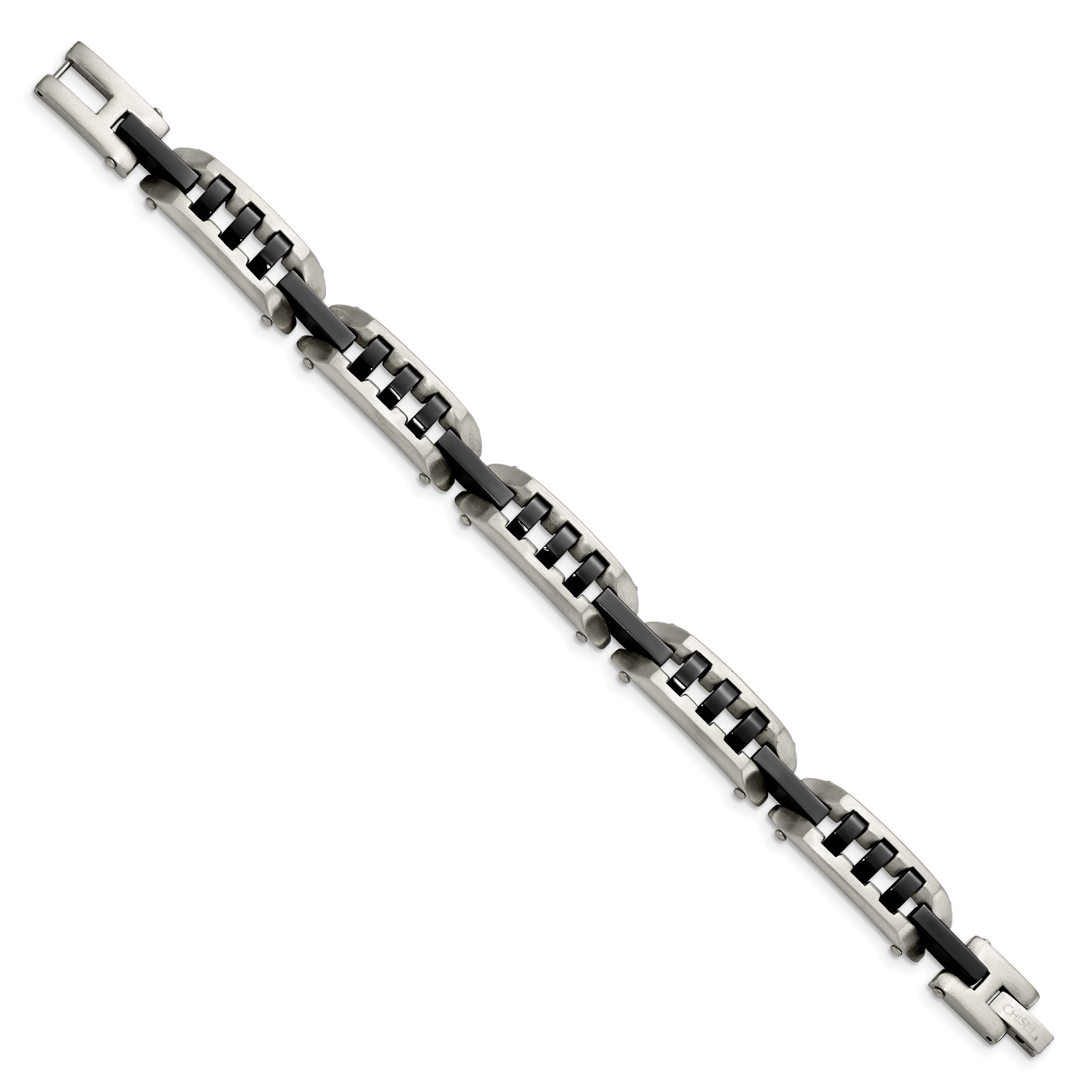 Brushed & Polished Bracelet in Black IP Stainless Steel