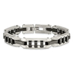 Brushed & Polished Bracelet in Black IP Stainless Steel