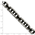 Brushed & Polished Bracelet in Black IP Stainless Steel