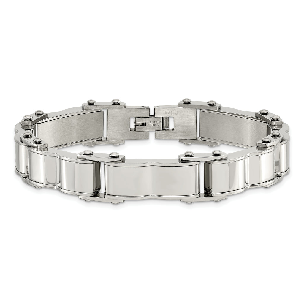 Brushed & Polished Bracelet in Stainless Steel