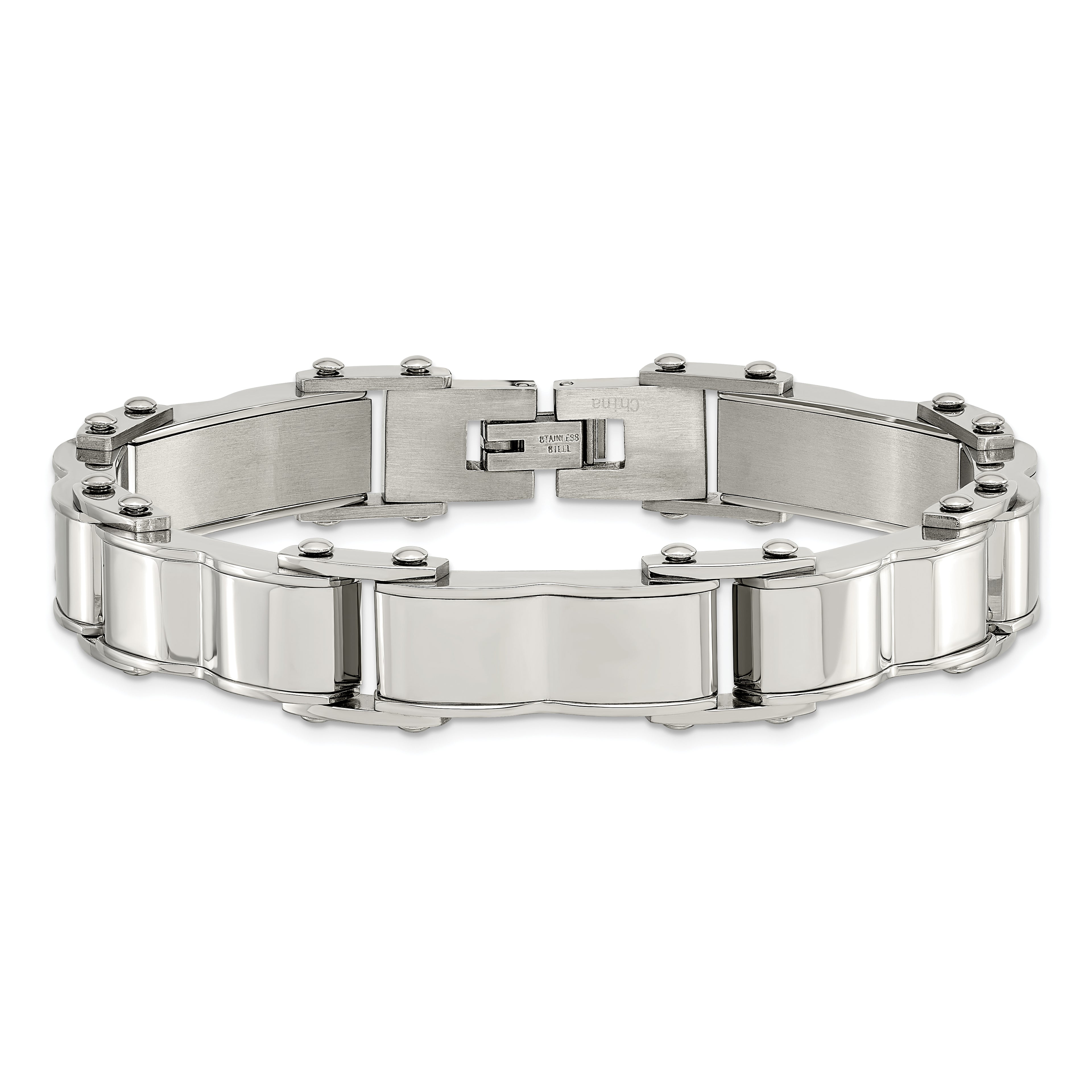 Brushed & Polished Bracelet in Stainless Steel