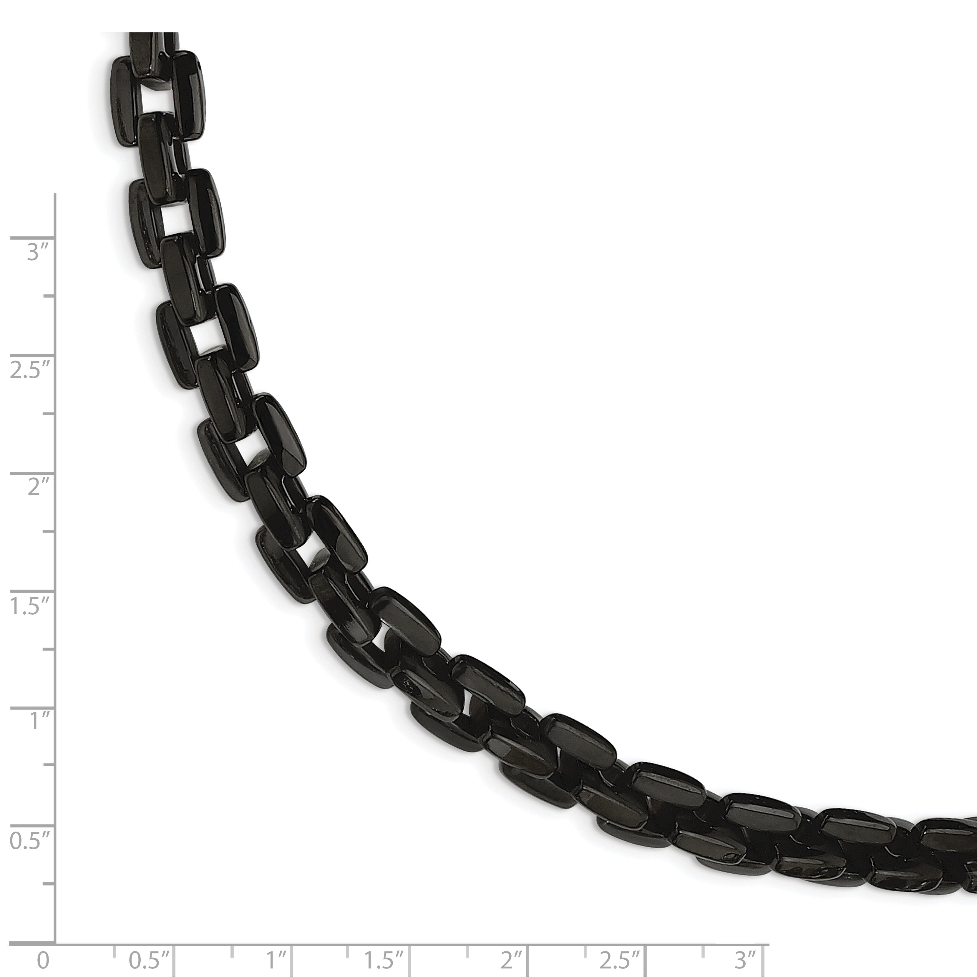Chisel Stainless Steel Polished Black IP-plated 9 inch Bracelet