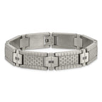 Antiqued & Brushed CZ Bracelet in Stainless Steel