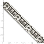 Antiqued & Brushed CZ Bracelet in Stainless Steel