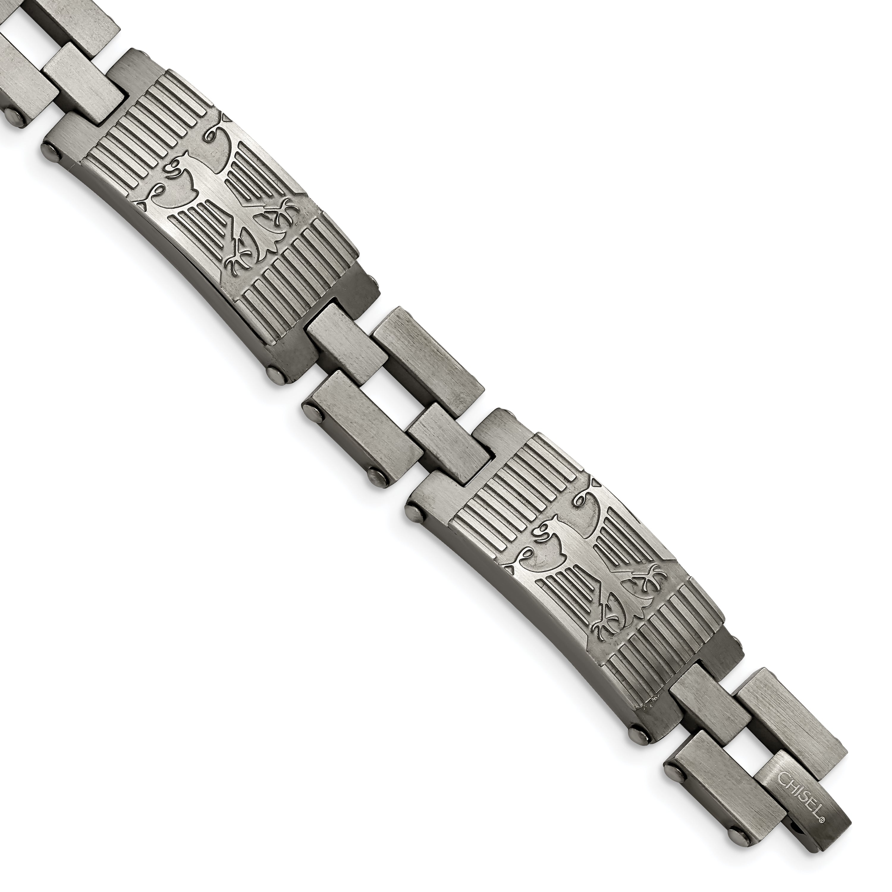 Chisel Stainless Steel Antiqued and Brushed 8.5 inch Eagle Link Bracelet Main image
