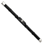 Eagle Head Leather Bracelet in Stainless Steel