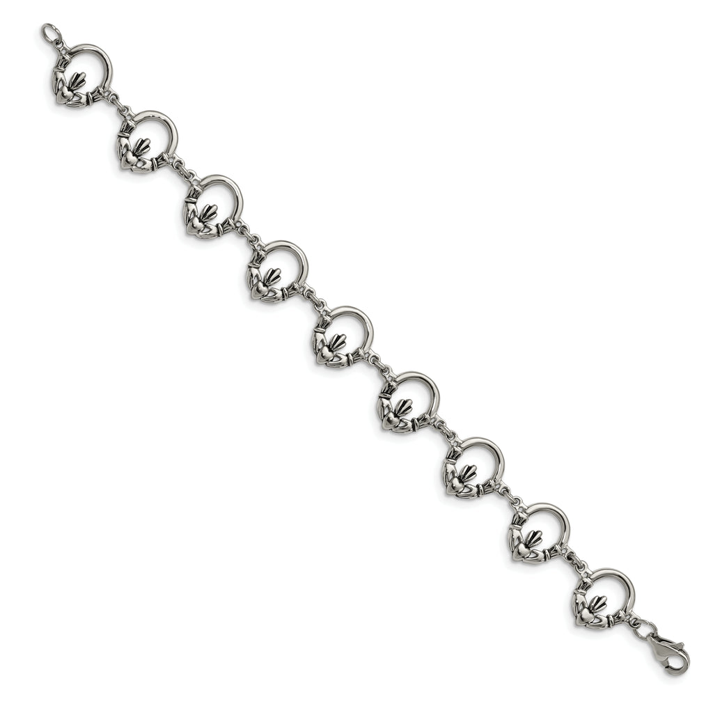 Claddagh Bracelet in Stainless Steel