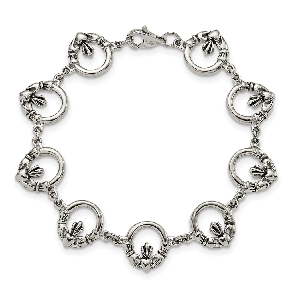 Claddagh Bracelet in Stainless Steel