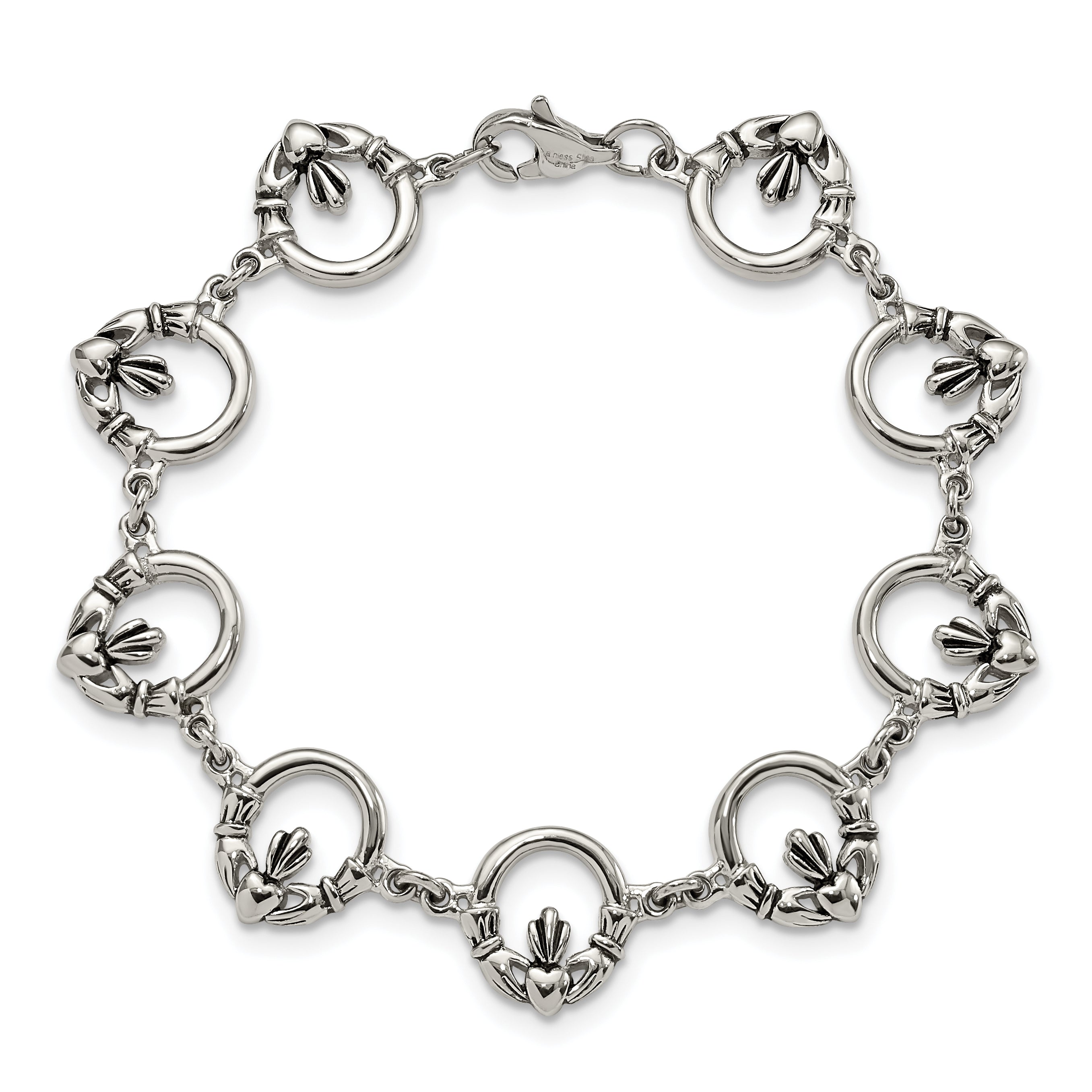 Claddagh Bracelet in Stainless Steel
