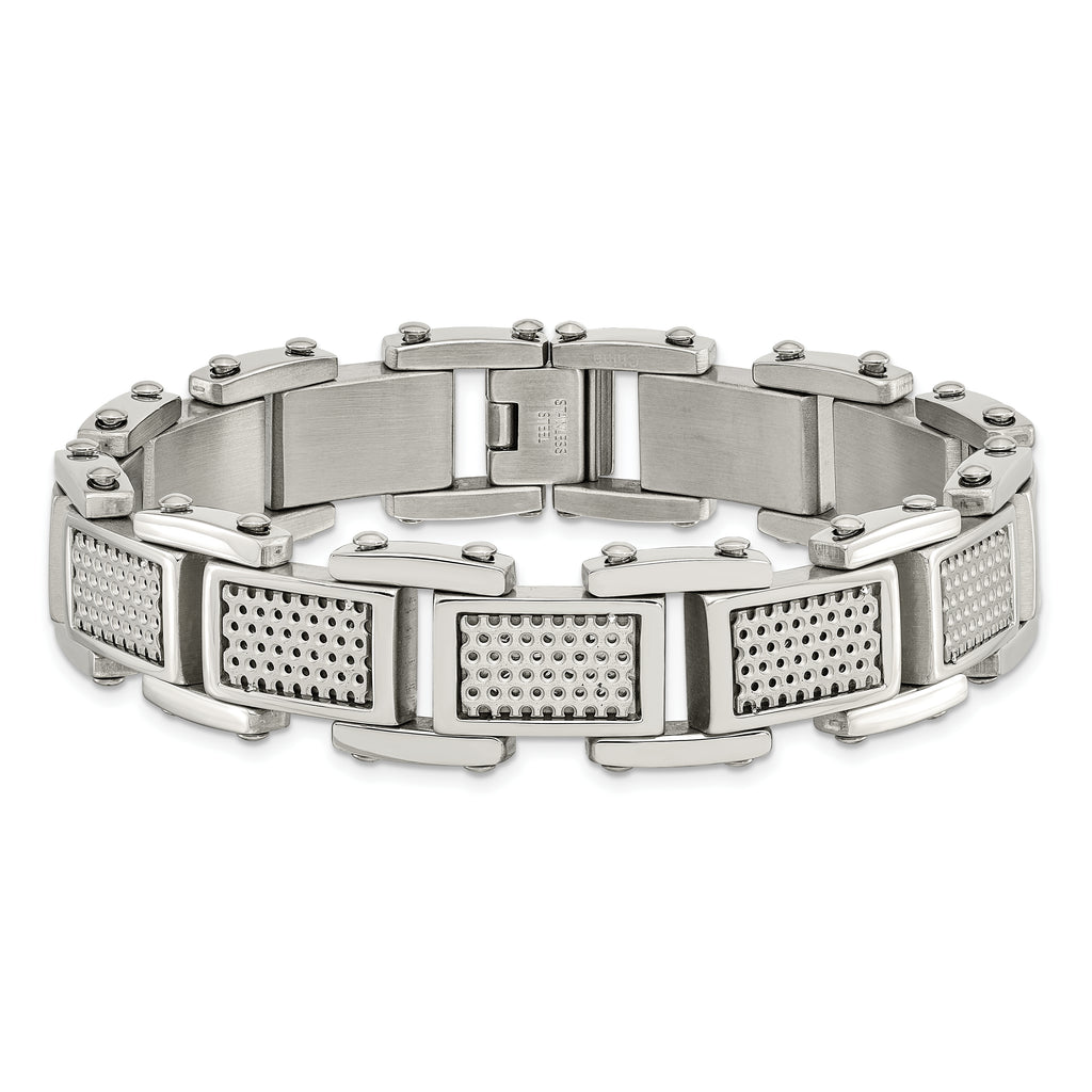 Brushed & Polished Bracelet in Stainless Steel