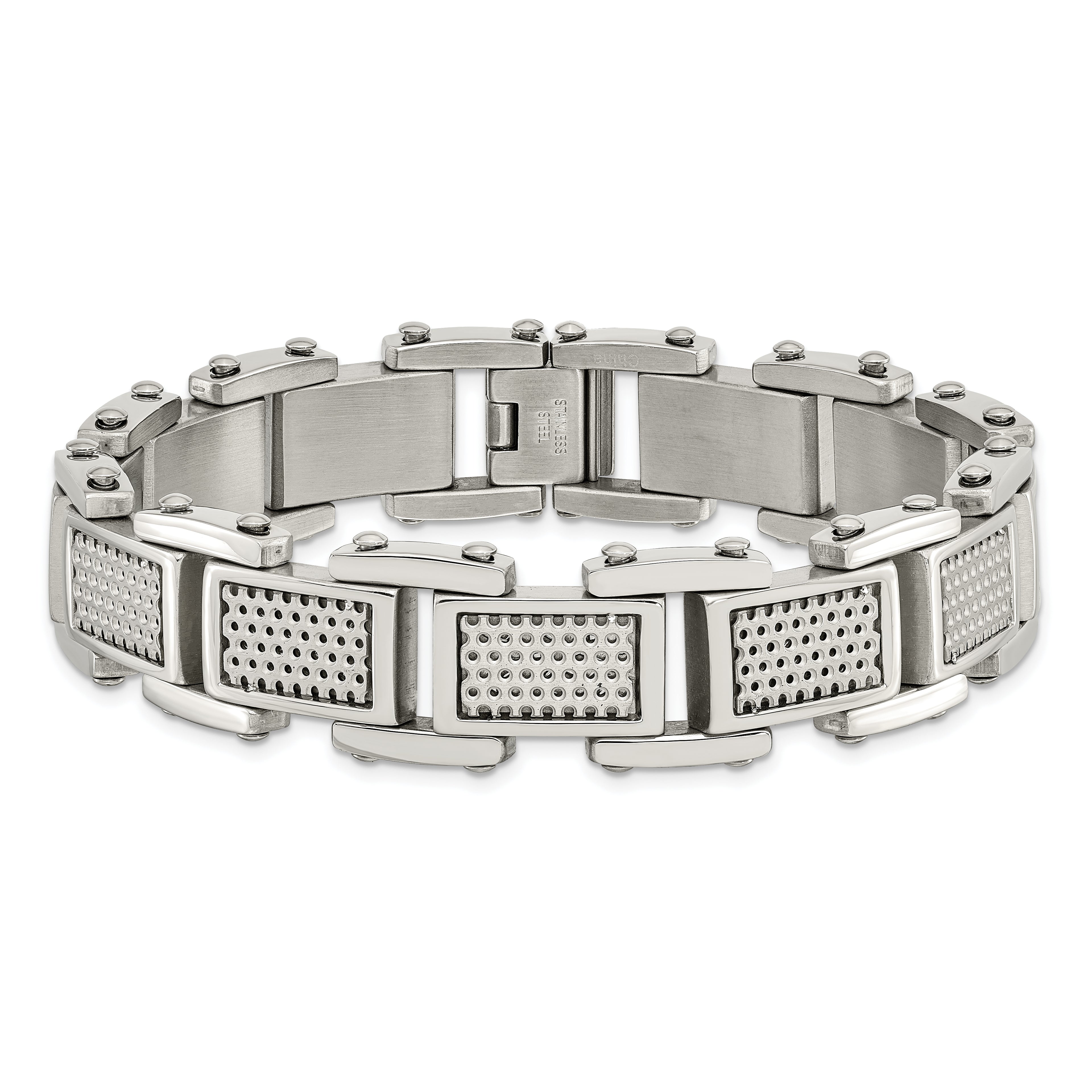 Brushed & Polished Bracelet in Stainless Steel