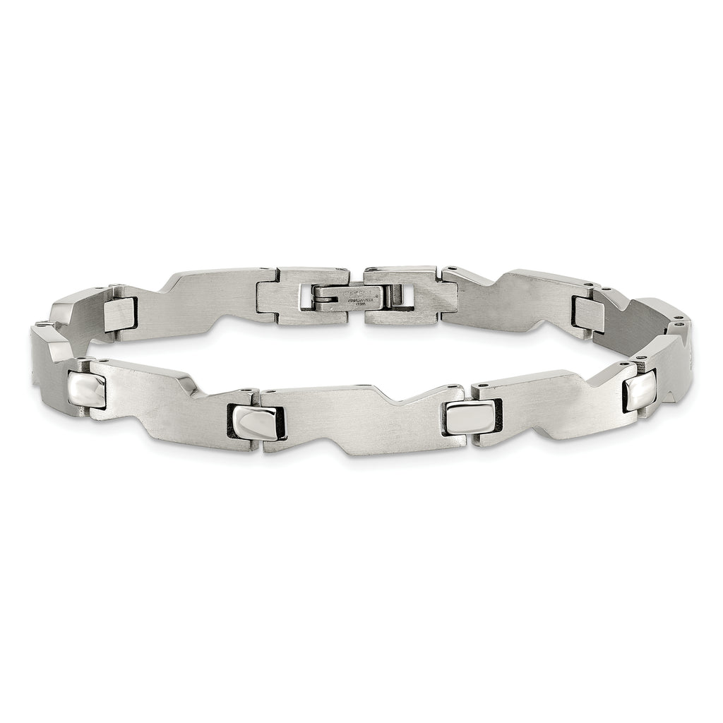 Brushed & Polished Bracelet in Stainless Steel