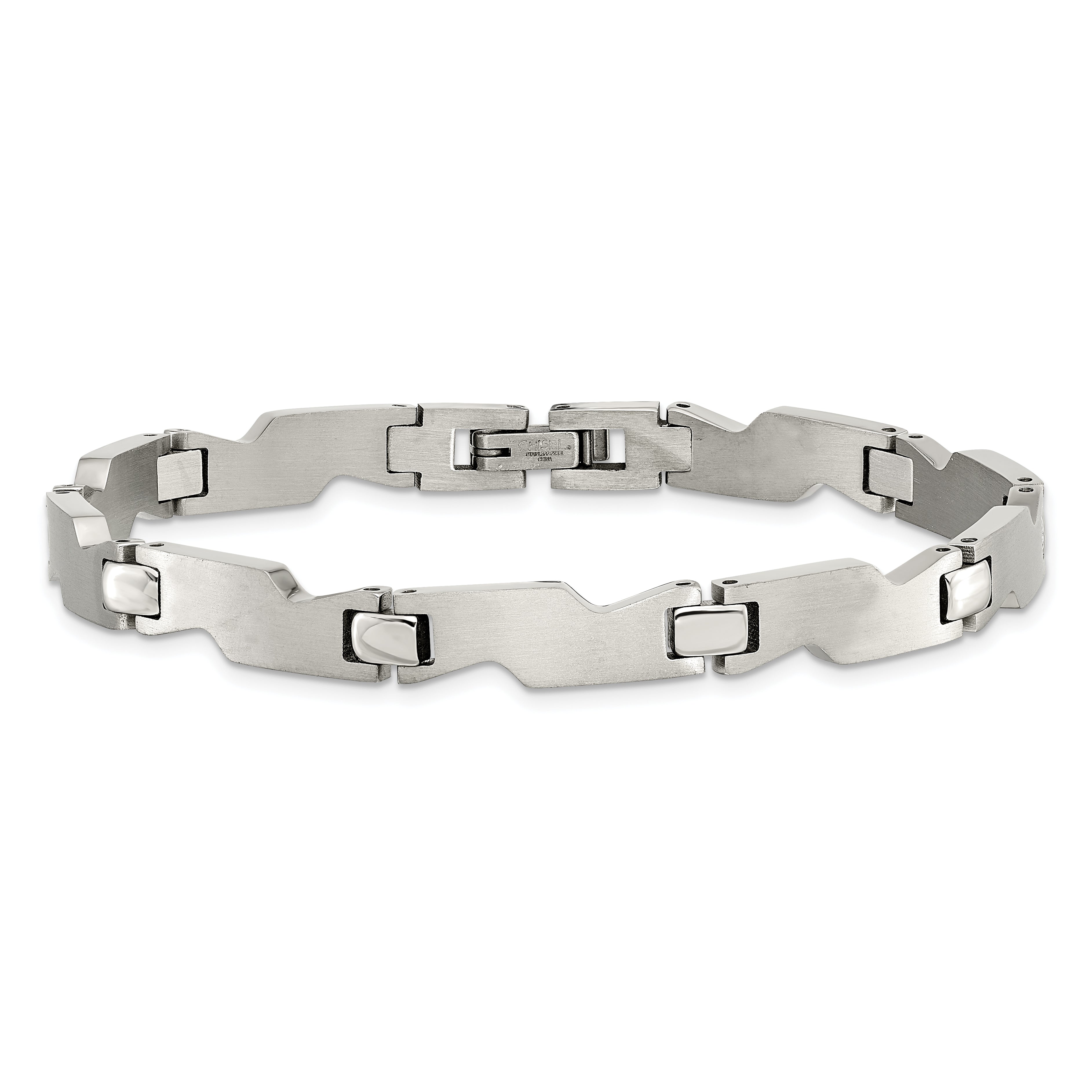 Brushed & Polished Bracelet in Stainless Steel