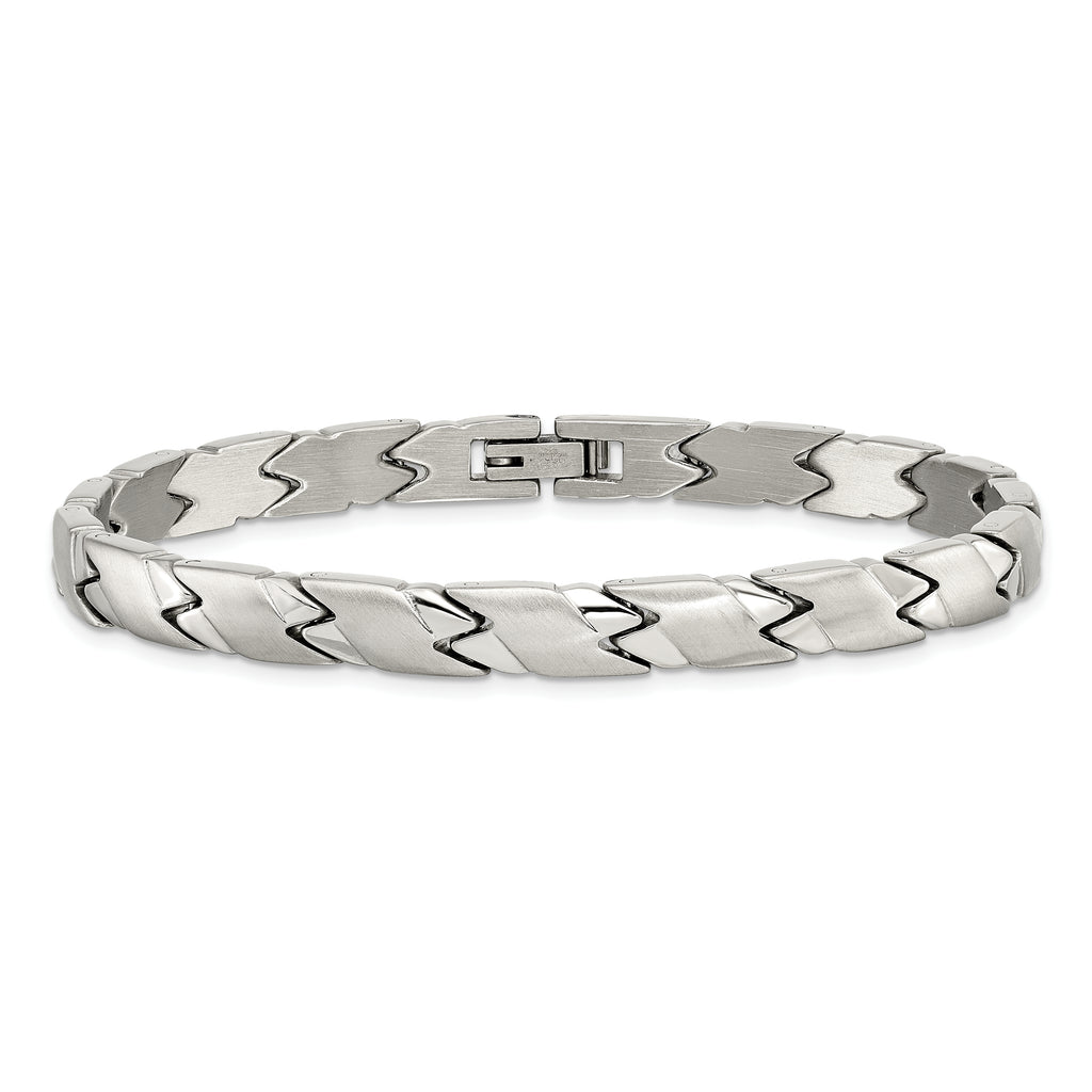 Brushed & Polished Bracelet in Stainless Steel