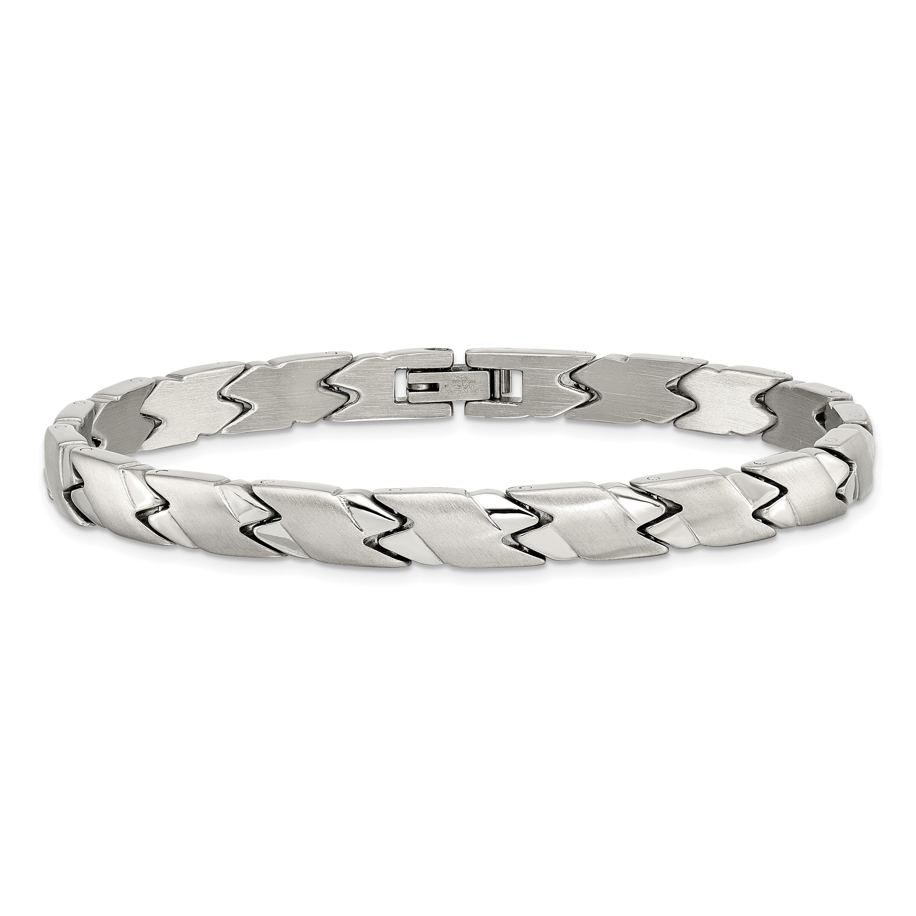 Brushed & Polished Bracelet in Stainless Steel