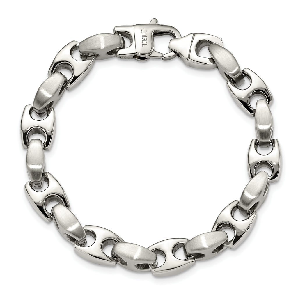 Brushed & Polished Bracelet in Stainless Steel