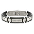 Chisel Stainless Steel Polished Black IP-plated 8.5 inch Link Bracelet