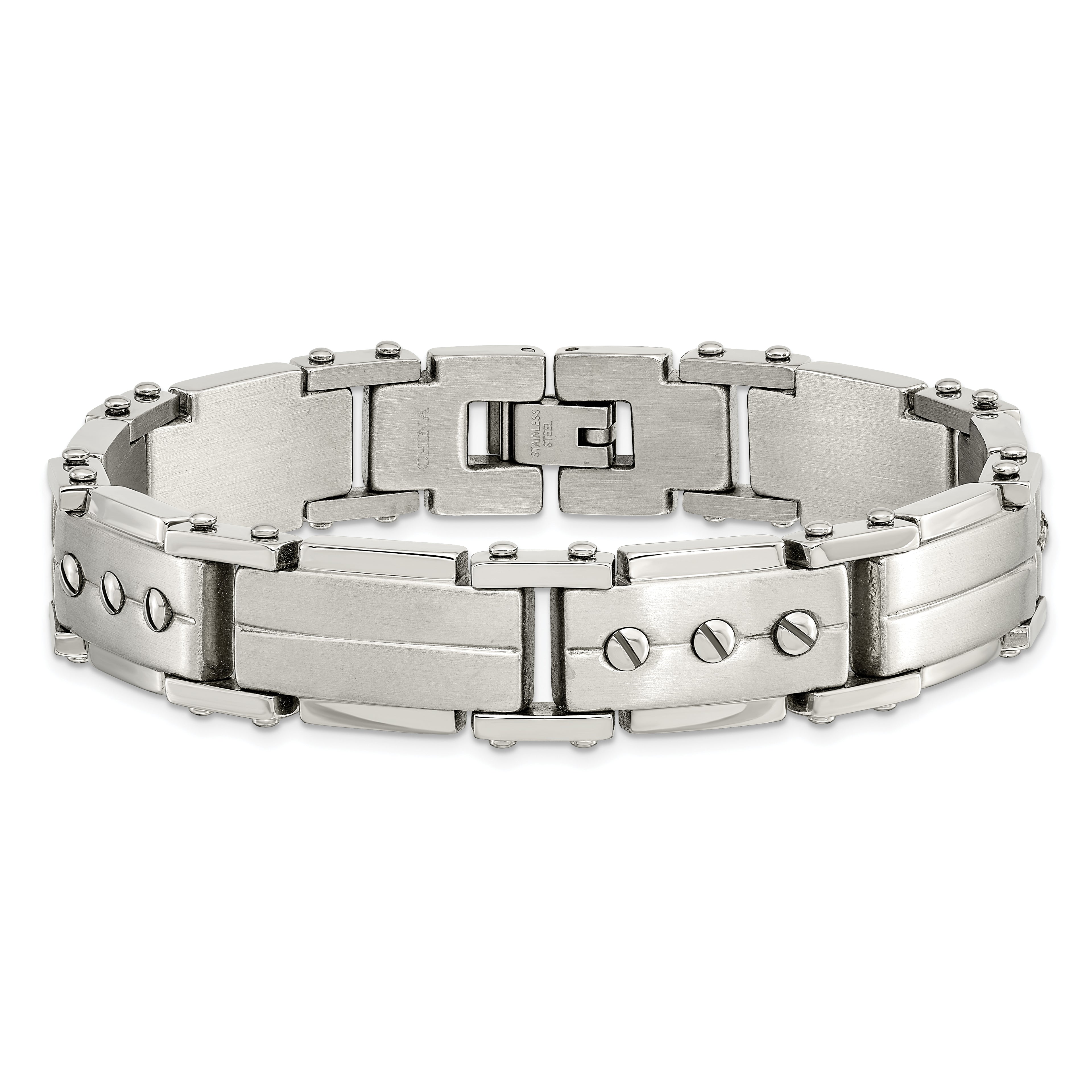Brushed & Polished Bracelet in Stainless Steel