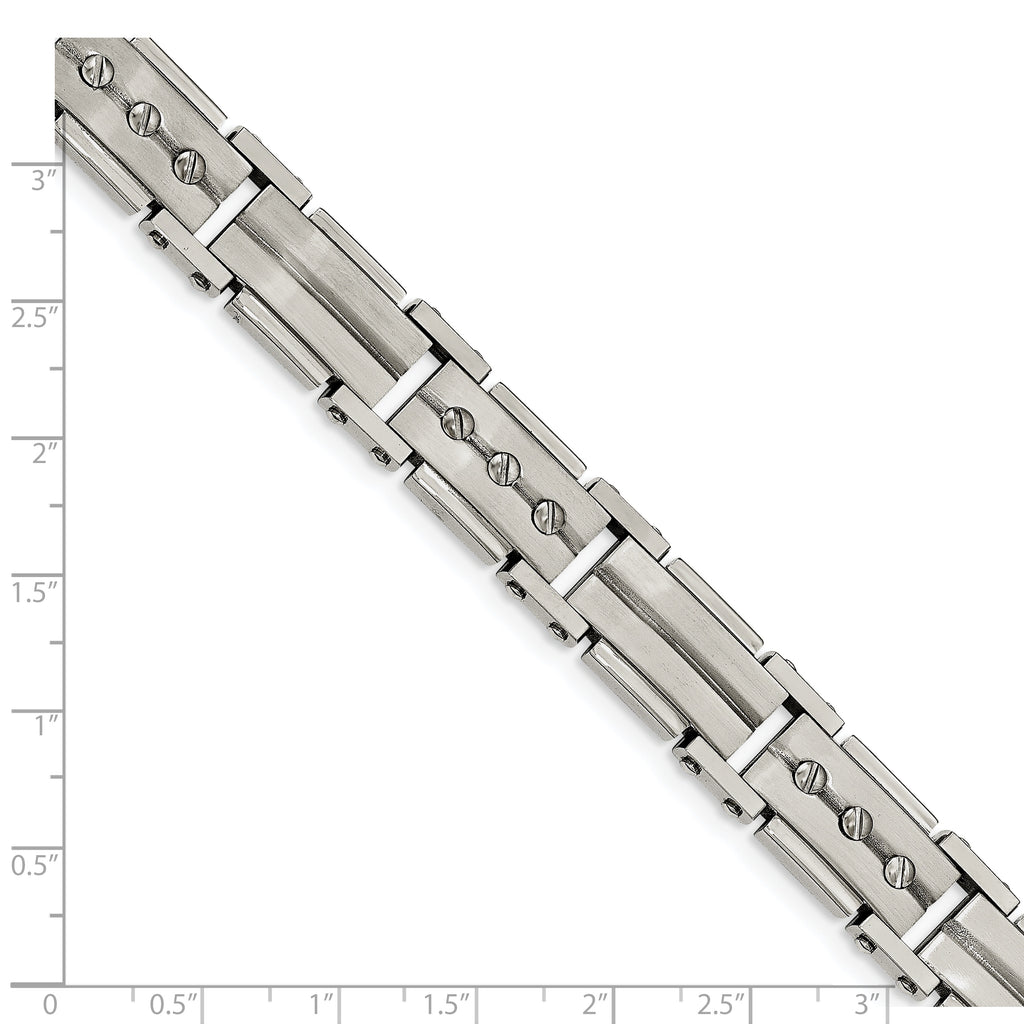 Brushed & Polished Bracelet in Stainless Steel