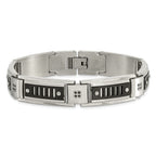 Black IP-Plated Bracelet in Stainless Steel with Black CZ