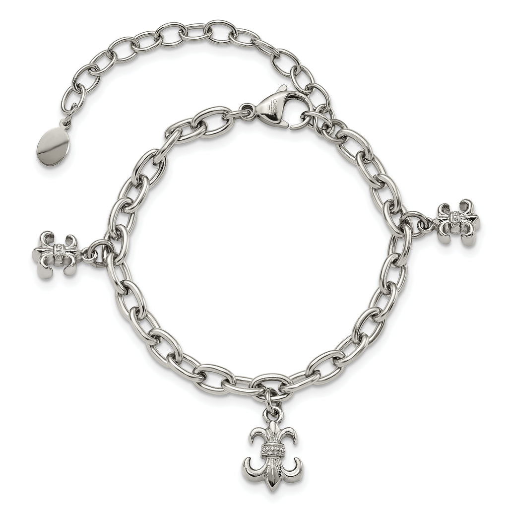 Fleur de Lis Bracelet in Stainless Steel